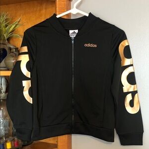 Adidas Kids Jacket in Black with Gold logo